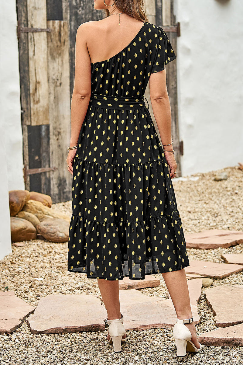 Polka dot dress outlet one shoulder