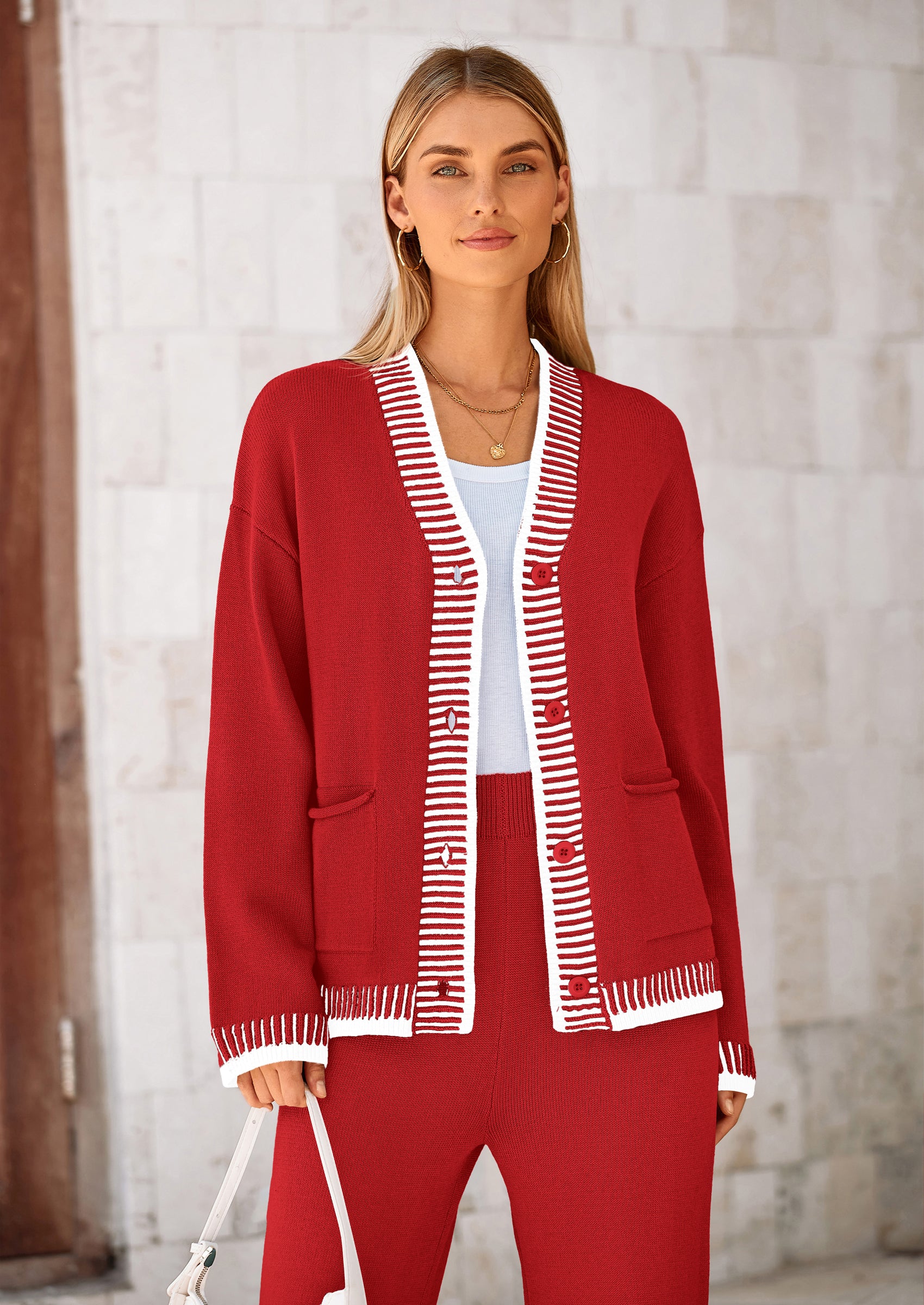 PRETTYGARDEN Lounge Sets for Women Fall Loungewear 2 Piece Outfits Cardigan Sweaters Track Suit Matching Winter Clothing