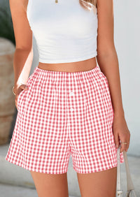 PRETTYGARDEN Womens Shorts Boxers Summer Gingham Pajama Lounge Sleep Y2K Plaid Pj Shorts Beach Bottoms