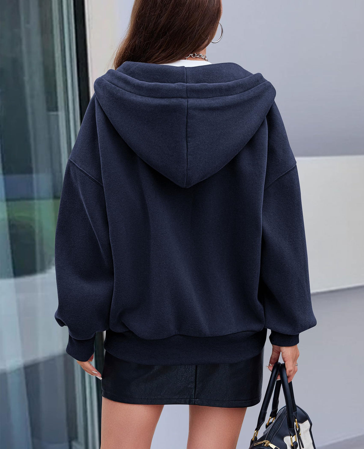 Women's 2024 Fall Zip Up Hoodies Sweatshirt Long Sleeve Loose Fit Y2K Casual Fashion Jackets with Pockets