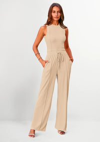 PRETTYGARDEN Women's Summer 2 Piece Loungewear Set Cropped Tank Top Wide Leg Sweatpants Tracksuit Casual Outfits