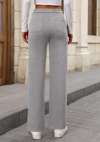 Casual Leg Waisted Stretch Trouser Slacks Straight Pants