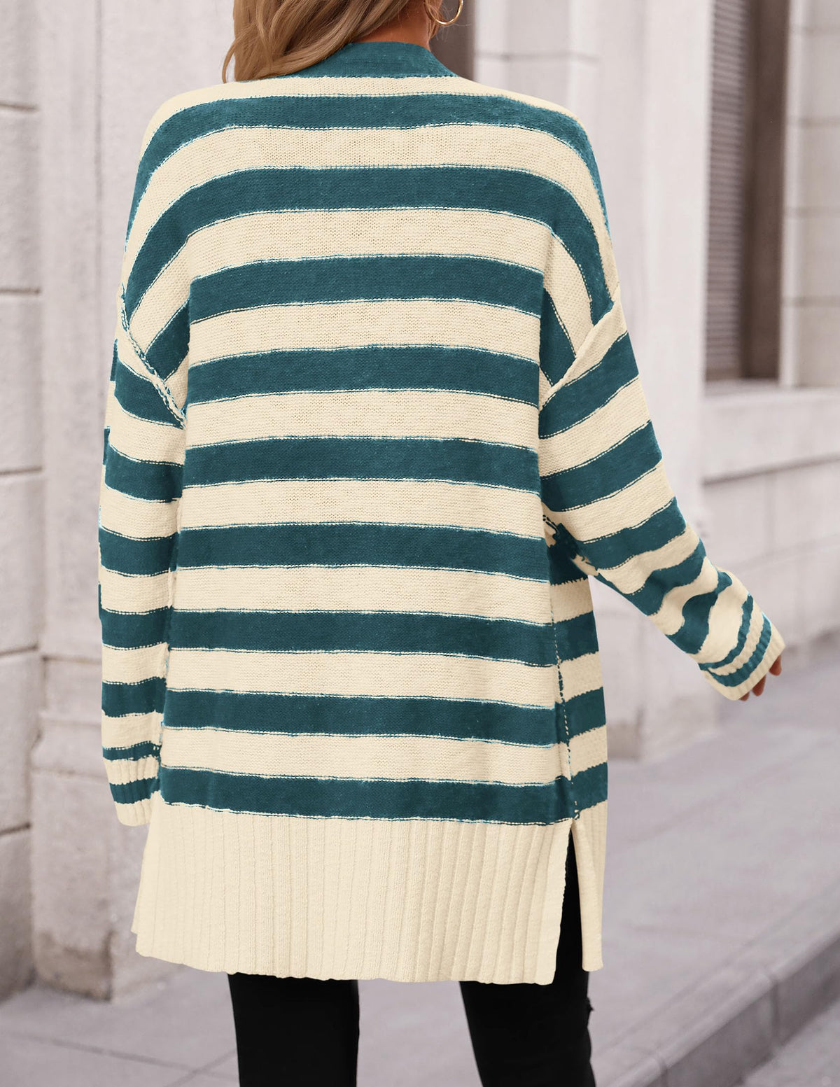 Striped Cardigan Sweaters Long Sleeve Button Down Chunky Knit Oversized Fall Sweater Coat