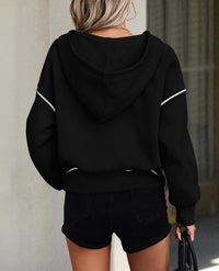 Women's Hooded Sweatshirts Long Sleeve Half Zip Cropped Hoodie Pullover Fall Fashion Clothes