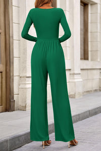 Fall Jumpsuits for Women Dressy Casual Long Sleeve Wide Leg Pants Rompers One Piece Outfits