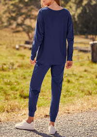 PRETTYGARDEN Women's Fall 2 Piece Lounge Set Long Sleeve Tops Ribbed Pants Spring Matching Sweatsuit Travel Outfits Clothes