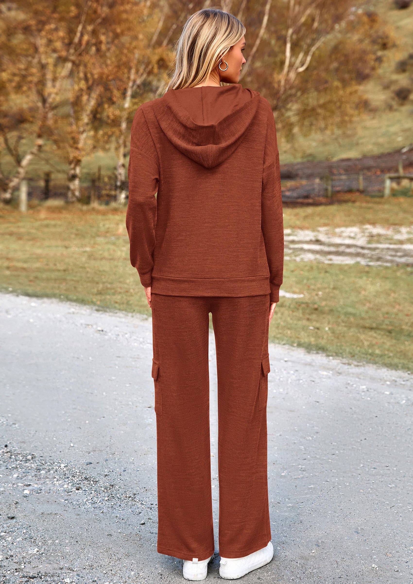 PRETTYGARDEN 2 Piece Sets For Women Fall Sweatsuits Outfits Lounge Matching Hoodie Set Travel Track Suits Winter Clothes