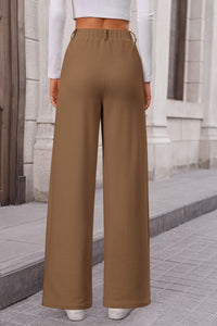 Women's Wide Leg Dress Pants Dressy Casual High Elastic Waisted Work Office Trousers Palazzo Pants