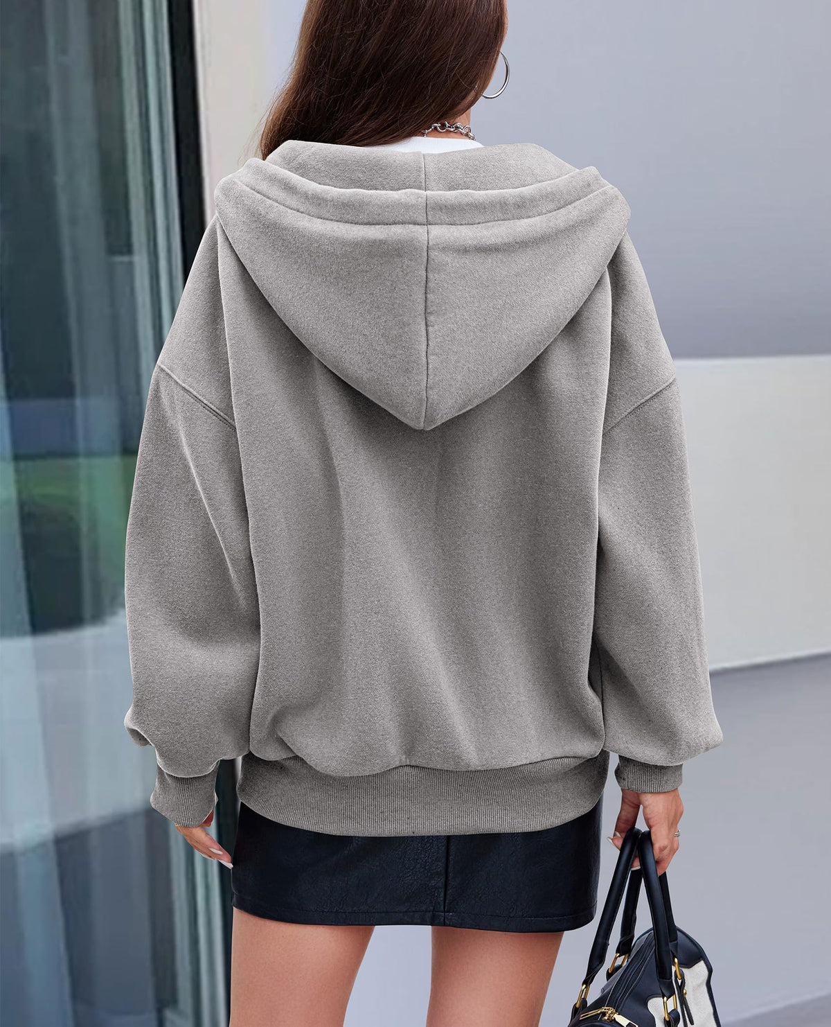 Women's 2024 Fall Zip Up Hoodies Sweatshirt Long Sleeve Loose Fit Y2K Casual Fashion Jackets with Pockets