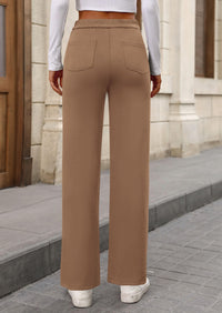 Casual Leg Waisted Stretch Trouser Slacks Straight Pants