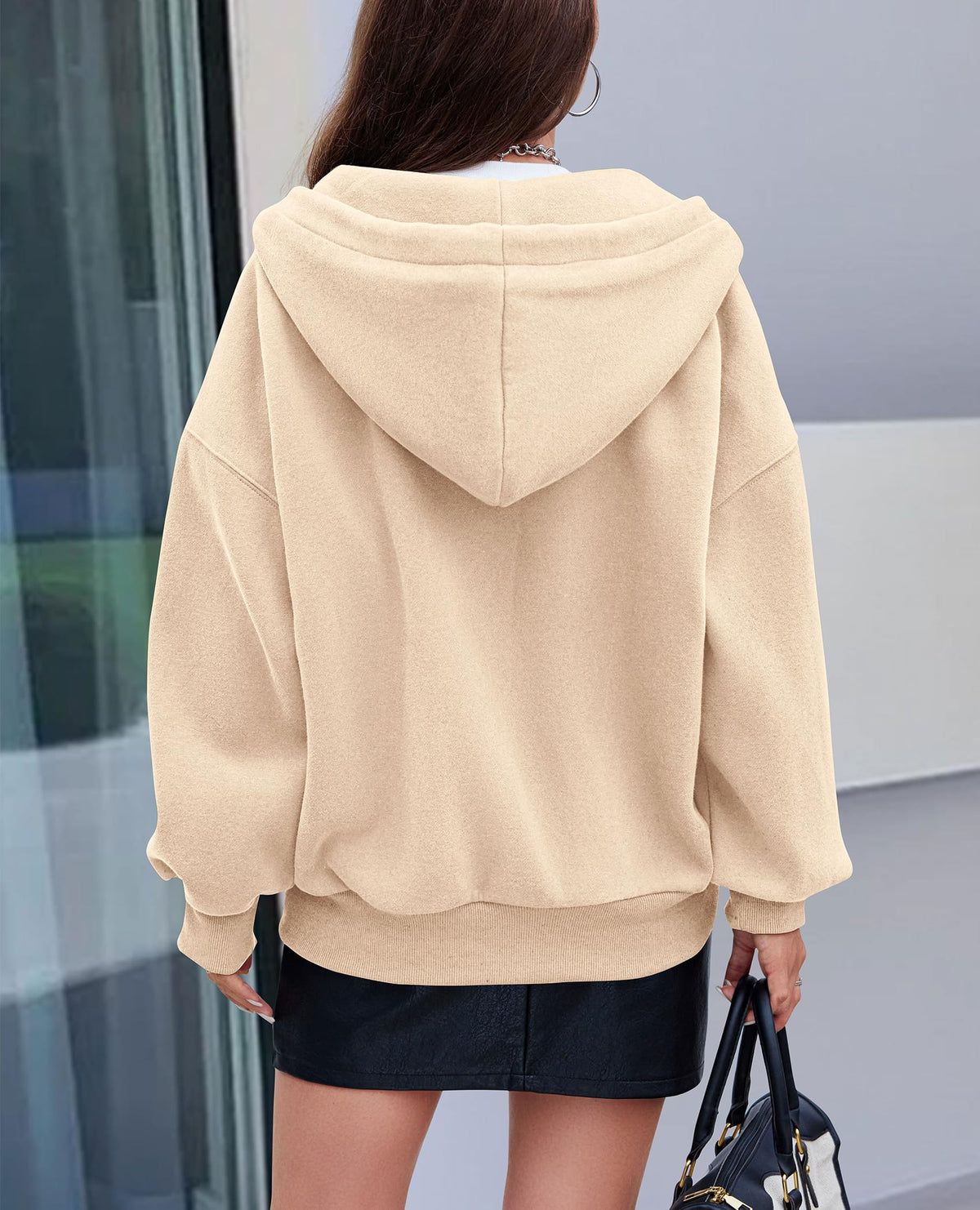 Women's 2024 Fall Zip Up Hoodies Sweatshirt Long Sleeve Loose Fit Y2K Casual Fashion Jackets with Pockets