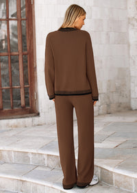 PRETTYGARDEN Lounge Sets for Women Fall Loungewear 2 Piece Outfits Cardigan Sweaters Track Suit Matching Winter Clothing