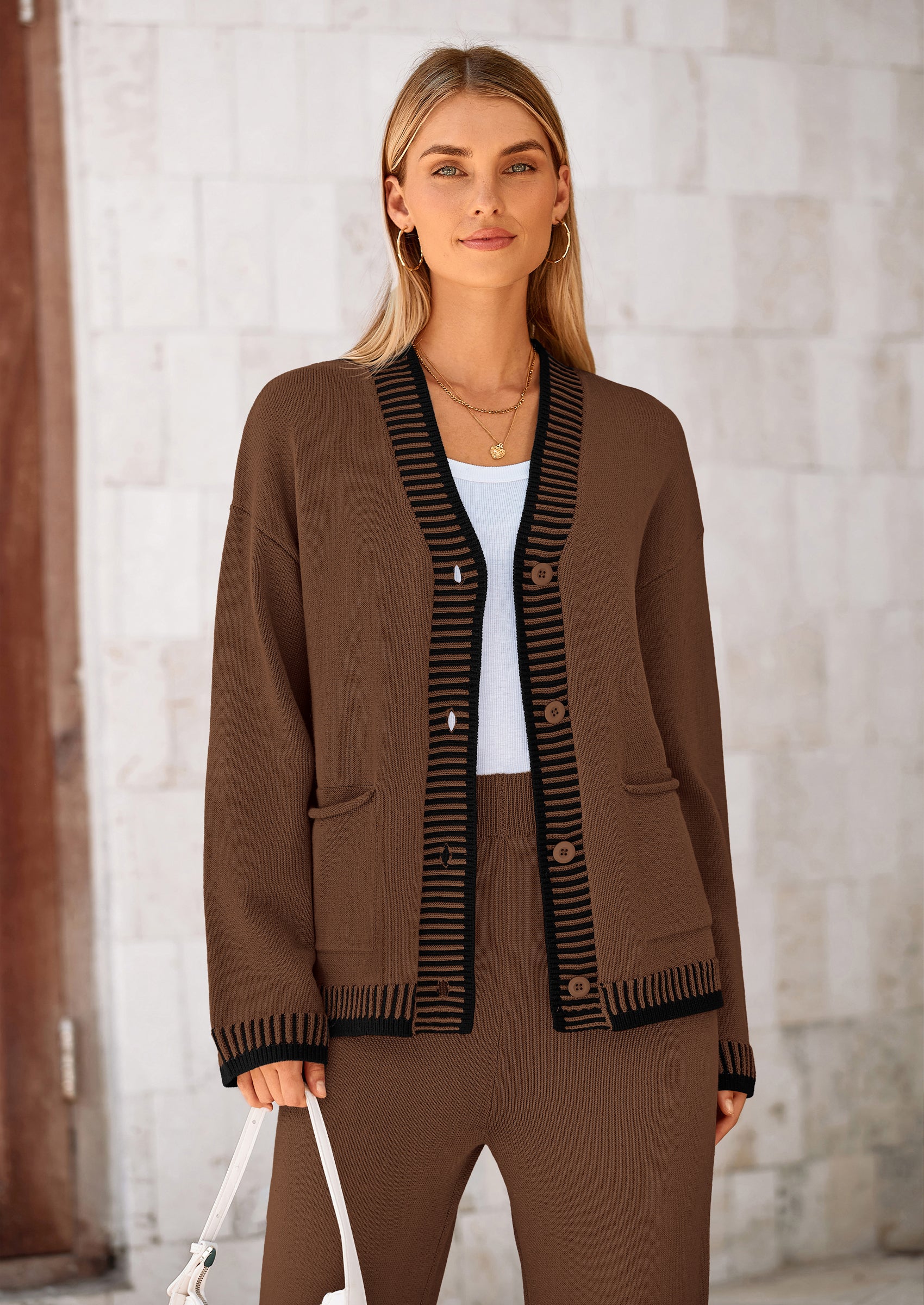 PRETTYGARDEN Lounge Sets for Women Fall Loungewear 2 Piece Outfits Cardigan Sweaters Track Suit Matching Winter Clothing