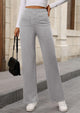 Casual Leg Waisted Stretch Trouser Slacks Straight Pants