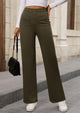 Casual Leg Waisted Stretch Trouser Slacks Straight Pants