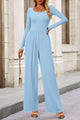 Fall Jumpsuits for Women Dressy Casual Long Sleeve Wide Leg Pants Rompers One Piece Outfits