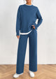 Fall 2 Piece Lounge Sets Long Sleeve Pullover Sweater Wide Leg Pants Matching Outfits Tracksuits