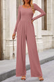 Fall Jumpsuits for Women Dressy Casual Long Sleeve Wide Leg Pants Rompers One Piece Outfits