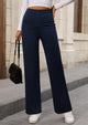 Casual Leg Waisted Stretch Trouser Slacks Straight Pants