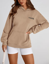 Womens Long Sleeve Hoodies   Fall Fashion Outfits Solid Oversized Pullover Sweatshirts Clothes with Pockets