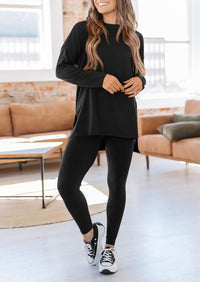 Fall 2 Piece Outfits Casual Long Sleeve Tunic Tops Legging Pants Matching Lounge Sets Sweatsuits