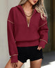 Women's Hooded Sweatshirts Long Sleeve Half Zip Cropped Hoodie Pullover Fall Fashion Clothes