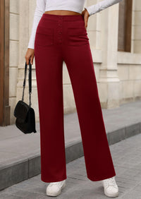 PRETTYGARDEN Women's Dressy Casual Dress Pants Straight Leg High Elastic Waisted Stretch Trouser Slacks