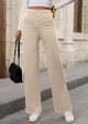 Women's Dressy Casual Dress Pants Straight Leg High Elastic Waisted Stretch Trouser Slacks