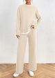 Fall 2 Piece Lounge Sets Long Sleeve Pullover Sweater Wide Leg Pants Matching Outfits Tracksuits