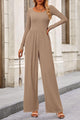 Fall Jumpsuits for Women Dressy Casual Long Sleeve Wide Leg Pants Rompers One Piece Outfits