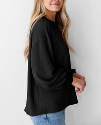 Women's Long Sleeve Tee Shirts Fall Trendy Clothes Casual Loose Crewneck Ribbed Blouse Tunic Tops