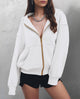 Women's Zip Up Hoodie Sweatshirt Y2K Fall Fashion Clothes Long Sleeve Loose Fit Pockets Casual Trendy Jacket