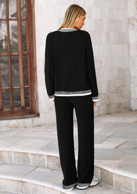 PRETTYGARDEN Lounge Sets for Women Fall Loungewear 2 Piece Outfits Cardigan Sweaters Track Suit Matching Winter Clothing