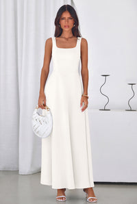 PRETTYGARDEN Womens Summer Dresses Sleeveless Elegant Square Neck Aline Swing Maxi Beach Wedding Guest Dress Pockets PRETTYGARDEN