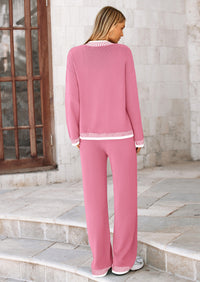 PRETTYGARDEN Lounge Sets for Women Fall Loungewear 2 Piece Outfits Cardigan Sweaters Track Suit Matching Winter Clothing