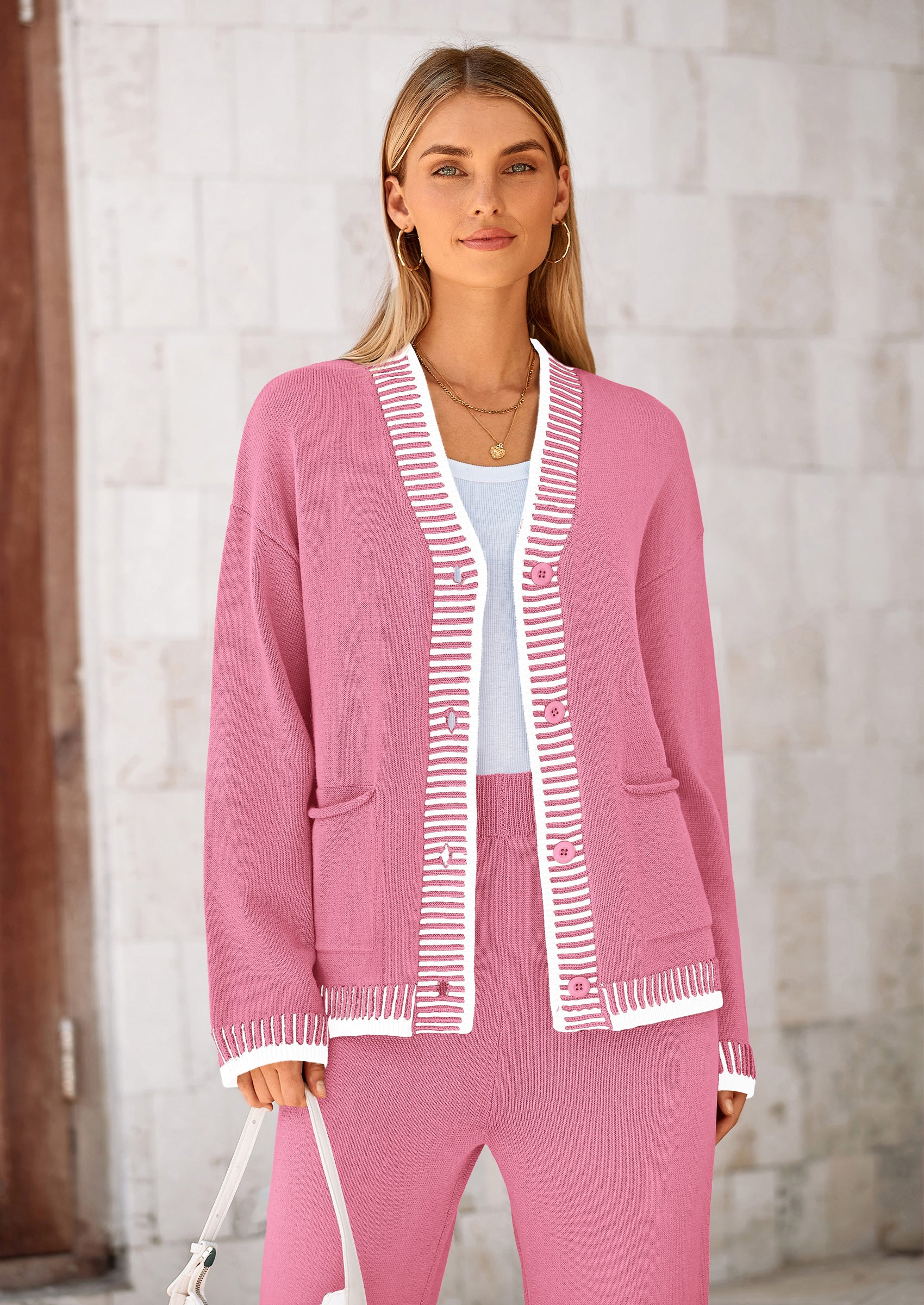 PRETTYGARDEN Lounge Sets for Women Fall Loungewear 2 Piece Outfits Cardigan Sweaters Track Suit Matching Winter Clothing