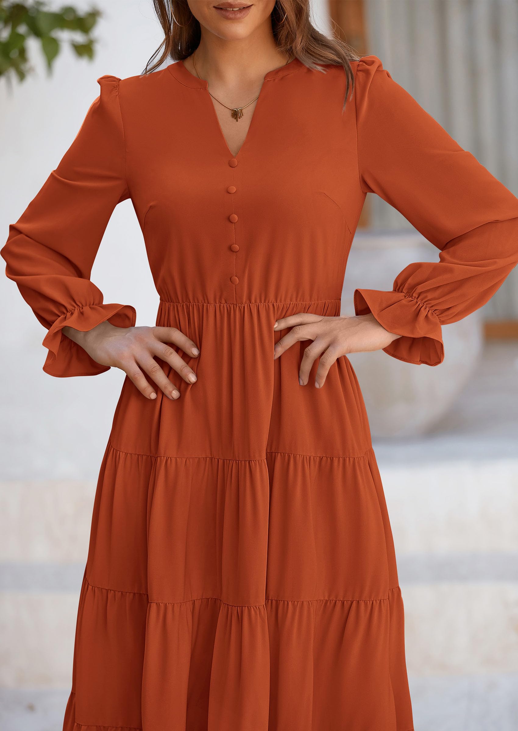 PRETTYGARDEN Women Fall Long Sleeve Smocked Maxi Dress Casual Square N PRETTYGARDEN Women Fall Long Sleeve Smocked Maxi Dress Casual Square N
