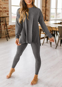 Fall 2 Piece Outfits Casual Long Sleeve Tunic Tops Legging Pants Matching Lounge Sets Sweatsuits