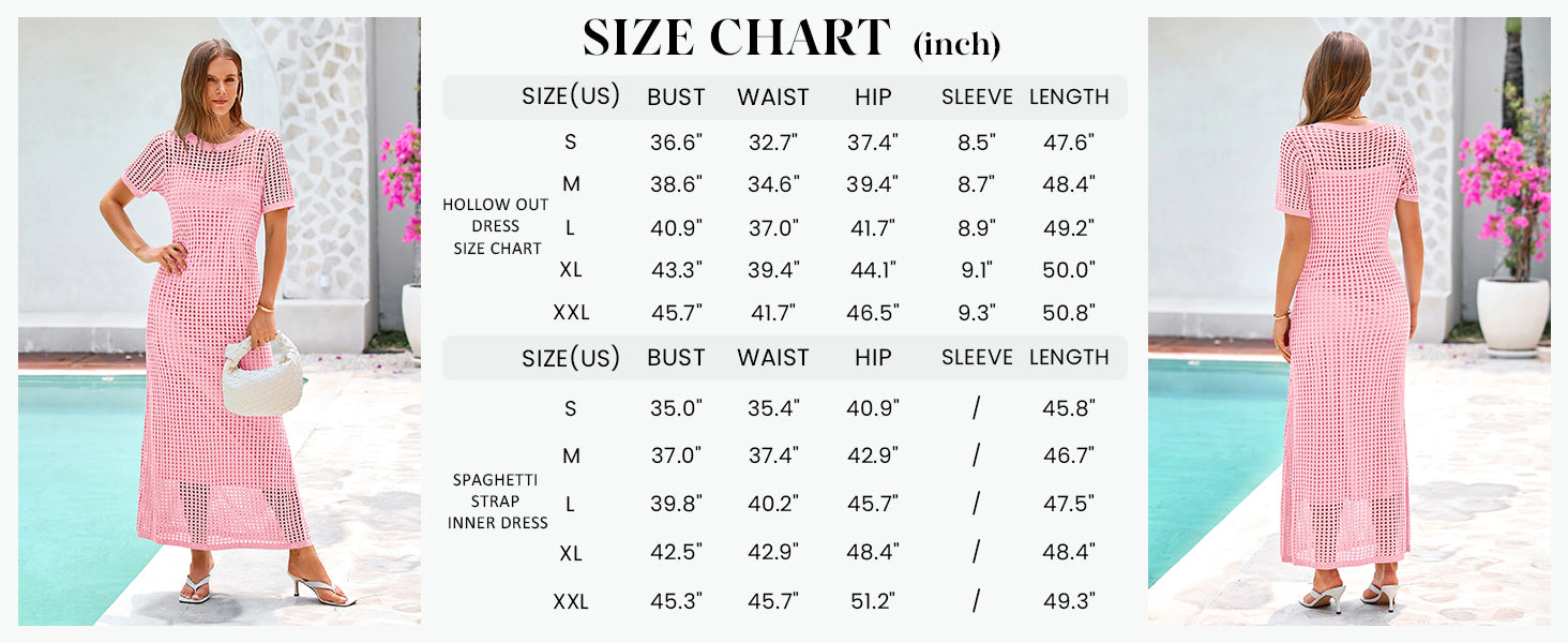 PRETTYGARDEN Womens Eyelet Cover Up Dress Summer Vacation Resort Maxi Dresses Beach Short Sleeve Hollow Out Sundress