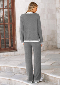 PRETTYGARDEN Lounge Sets for Women Fall Loungewear 2 Piece Outfits Cardigan Sweaters Track Suit Matching Winter Clothing