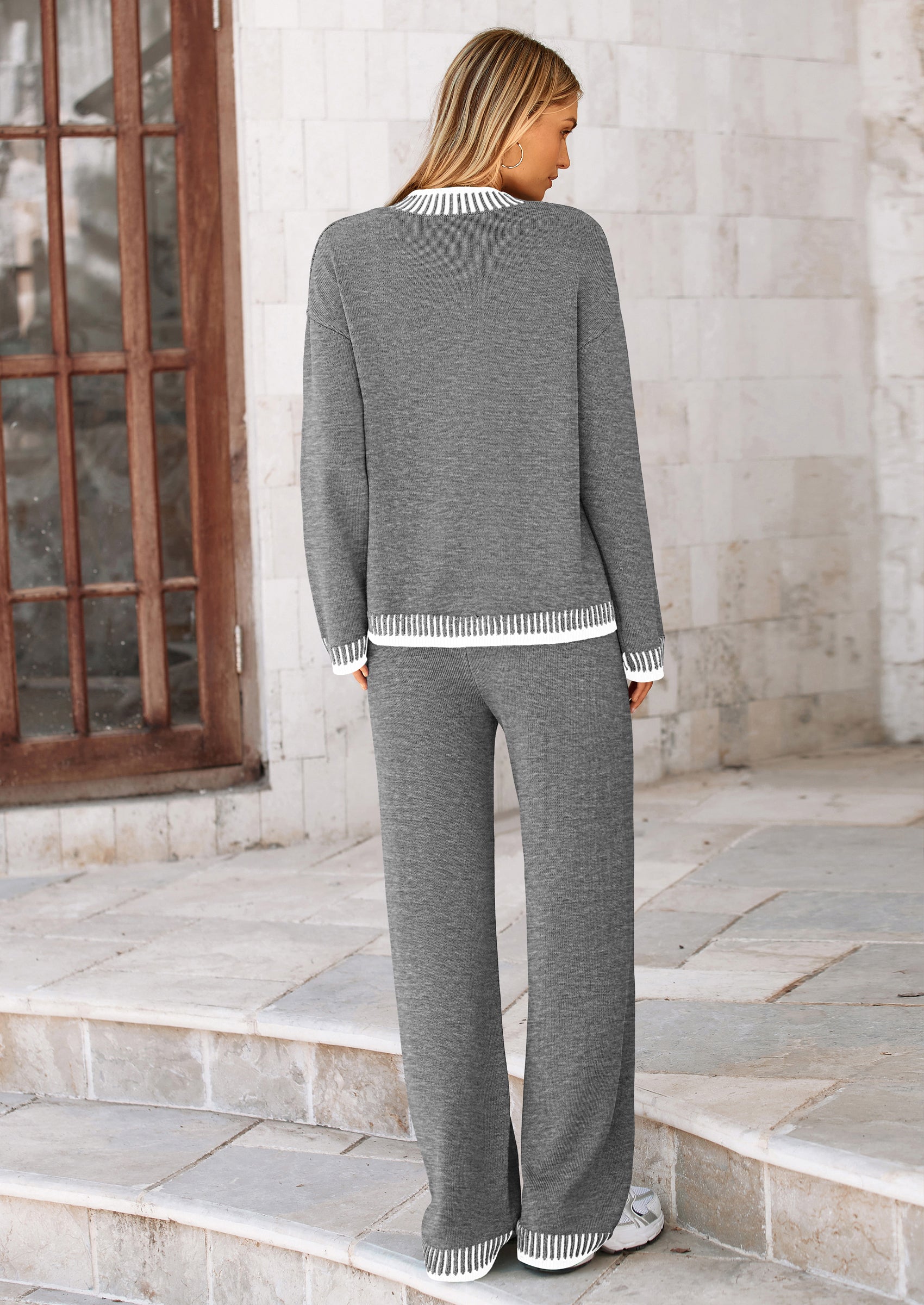 PRETTYGARDEN Lounge Sets for Women Fall Loungewear 2 Piece Outfits Cardigan Sweaters Track Suit Matching Winter Clothing