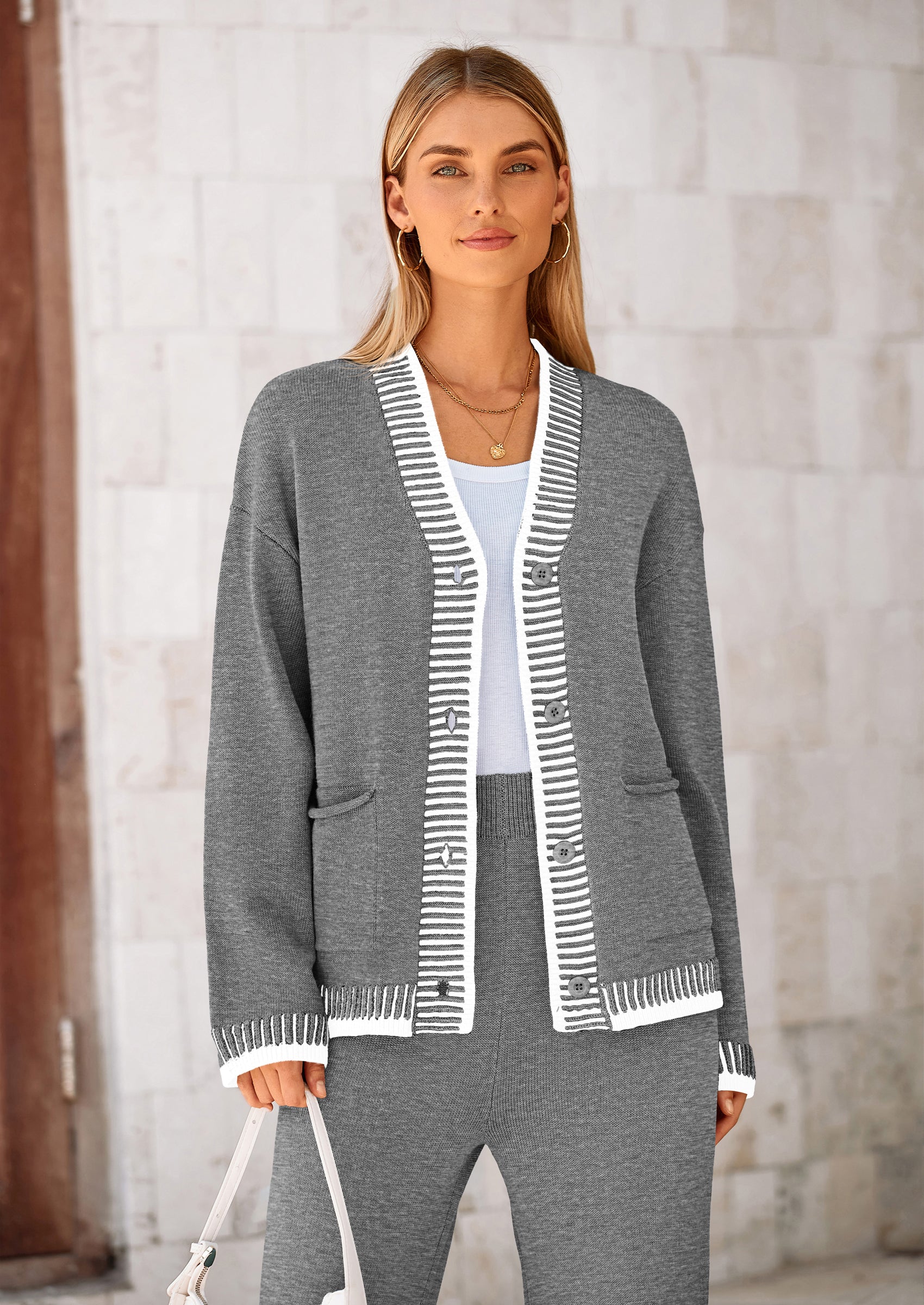 Gebreide open cardigan voor dames in Bruin Gebreide open cardigan voor dames in Bruin