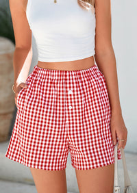 PRETTYGARDEN Womens Shorts Boxers Summer Gingham Pajama Lounge Sleep Y2K Plaid Pj Shorts Beach Bottoms
