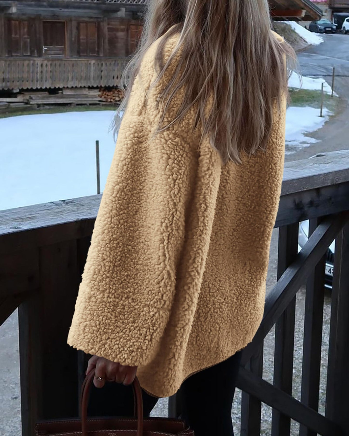 Women's Warm Winter Coats Casual Long Sleeve Button up Fuzzy Sherpa Fleece Jackets Outerwear