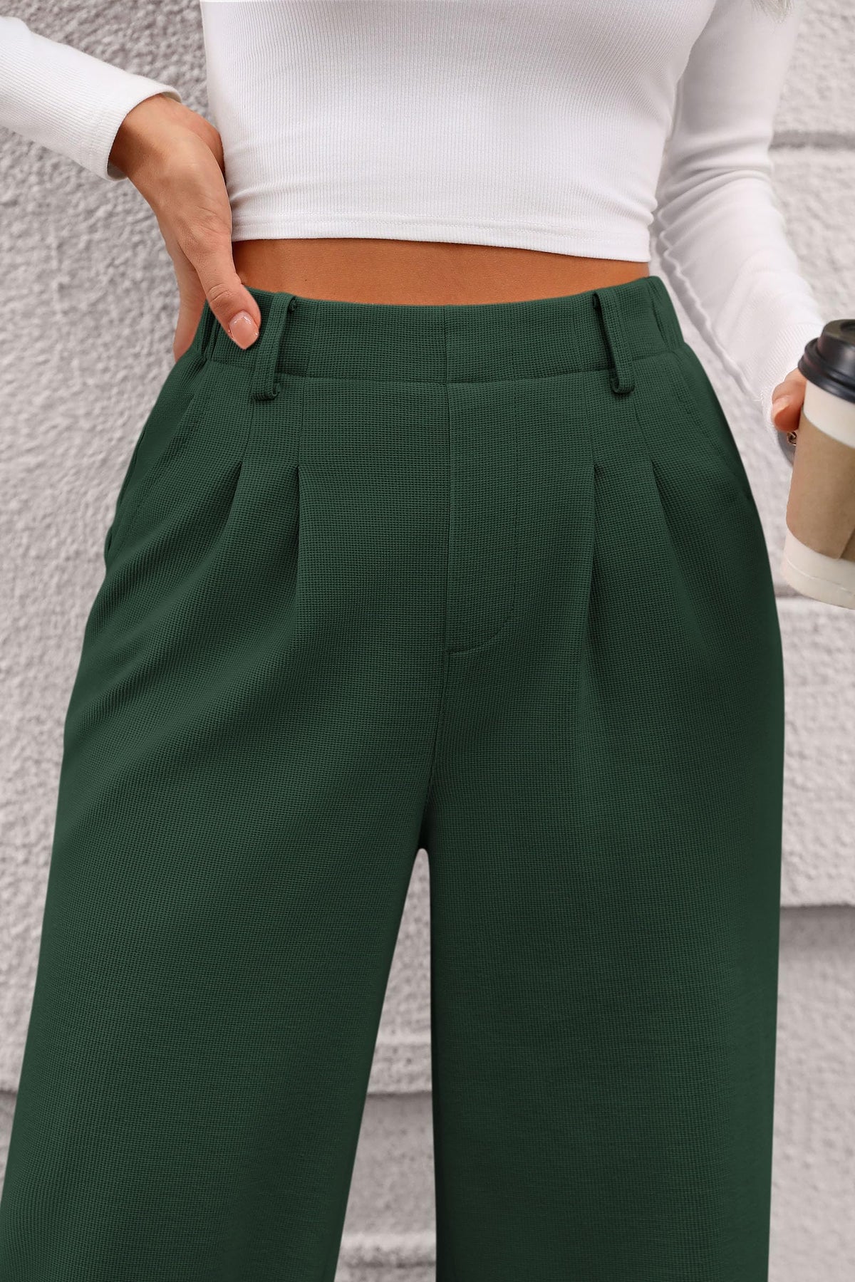 Women's Wide Leg Dress Pants Dressy Casual High Elastic Waisted Work Office Trousers Palazzo Pants