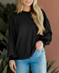 Women's Long Sleeve Tee Shirts Fall Trendy Clothes Casual Loose Crewneck Ribbed Blouse Tunic Tops