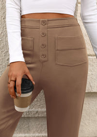 Casual Leg Waisted Stretch Trouser Slacks Straight Pants