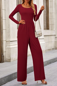 Fall Jumpsuits for Women Dressy Casual Long Sleeve Wide Leg Pants Rompers One Piece Outfits