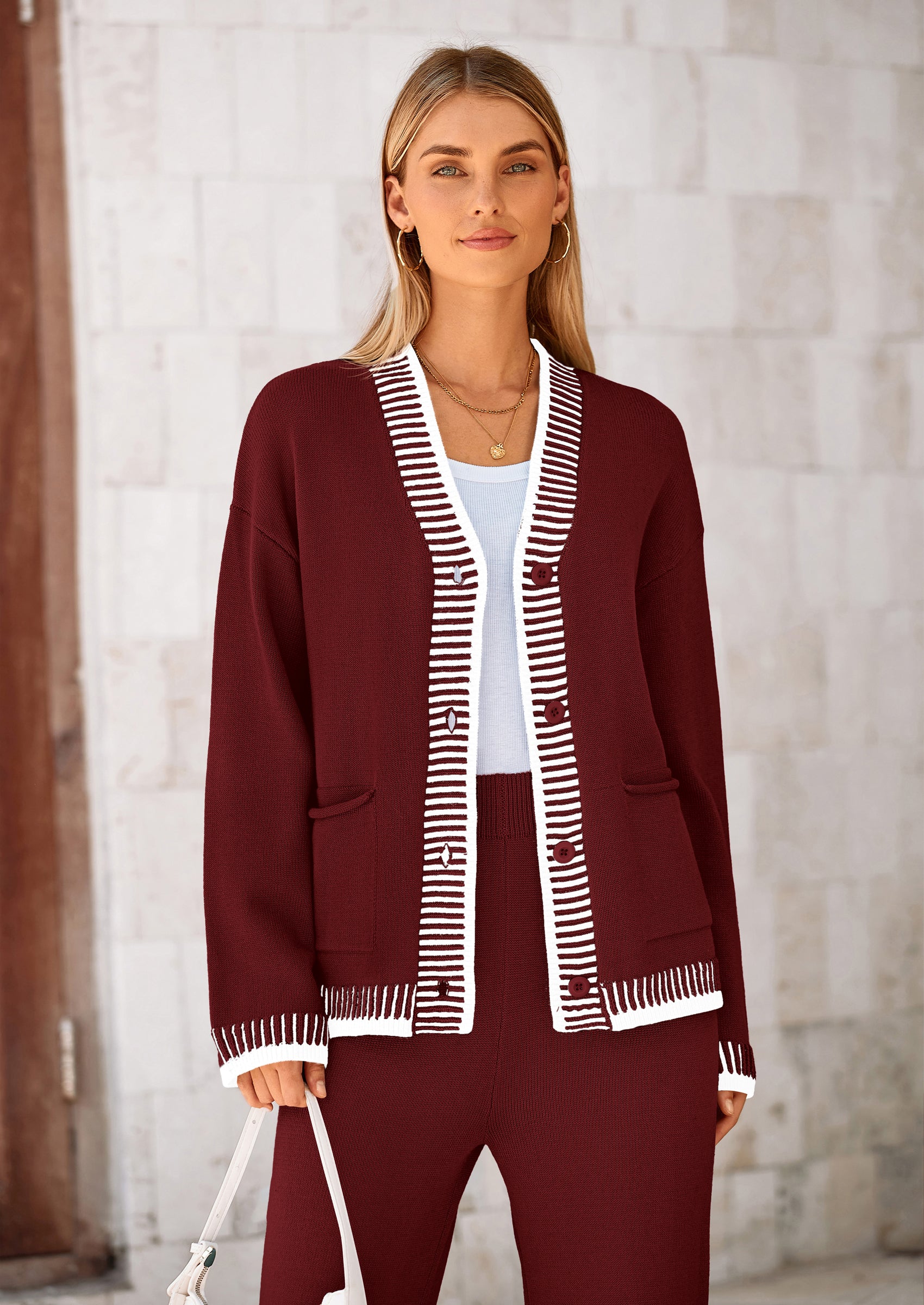 PRETTYGARDEN Lounge Sets for Women Fall Loungewear 2 Piece Outfits Cardigan Sweaters Track Suit Matching Winter Clothing