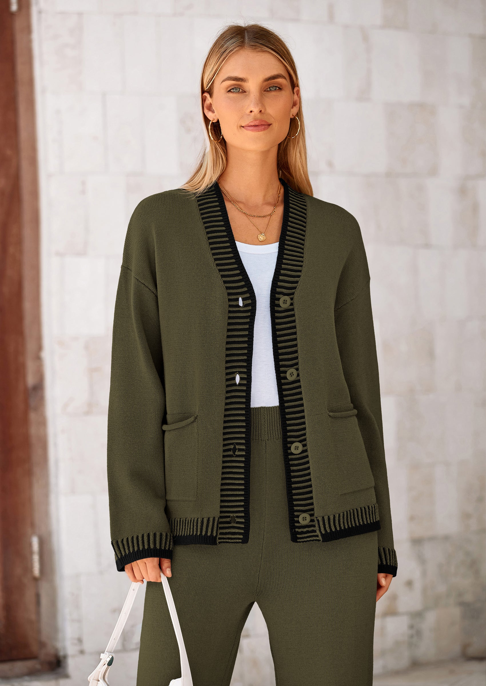 PRETTYGARDEN Lounge Sets for Women Fall Loungewear 2 Piece Outfits Cardigan Sweaters Track Suit Matching Winter Clothing